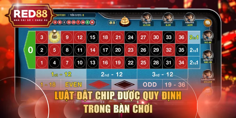 Luật đặt chip được quy định trong bàn chơi